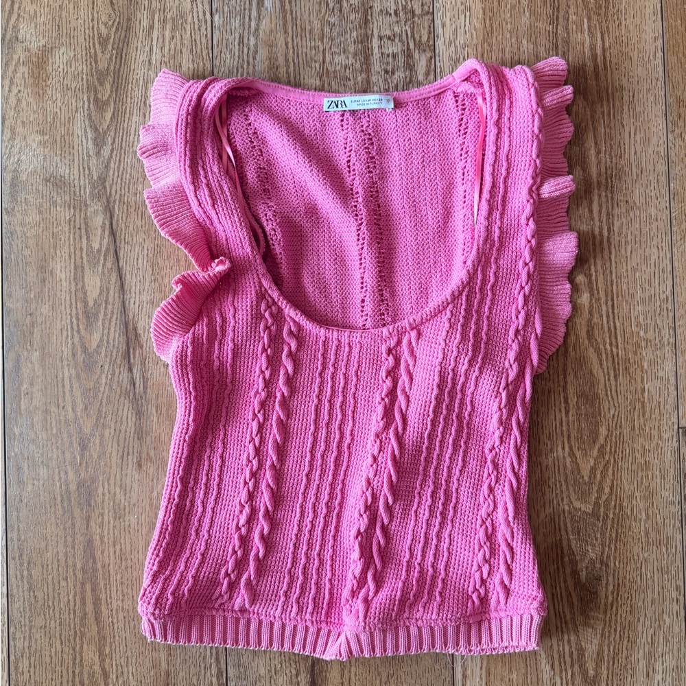 Zara Vibrant Pink Knit Top